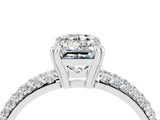 White gold Emerald Cut Cut Diamond Milgrain Marquise Band with Prong Setting_4