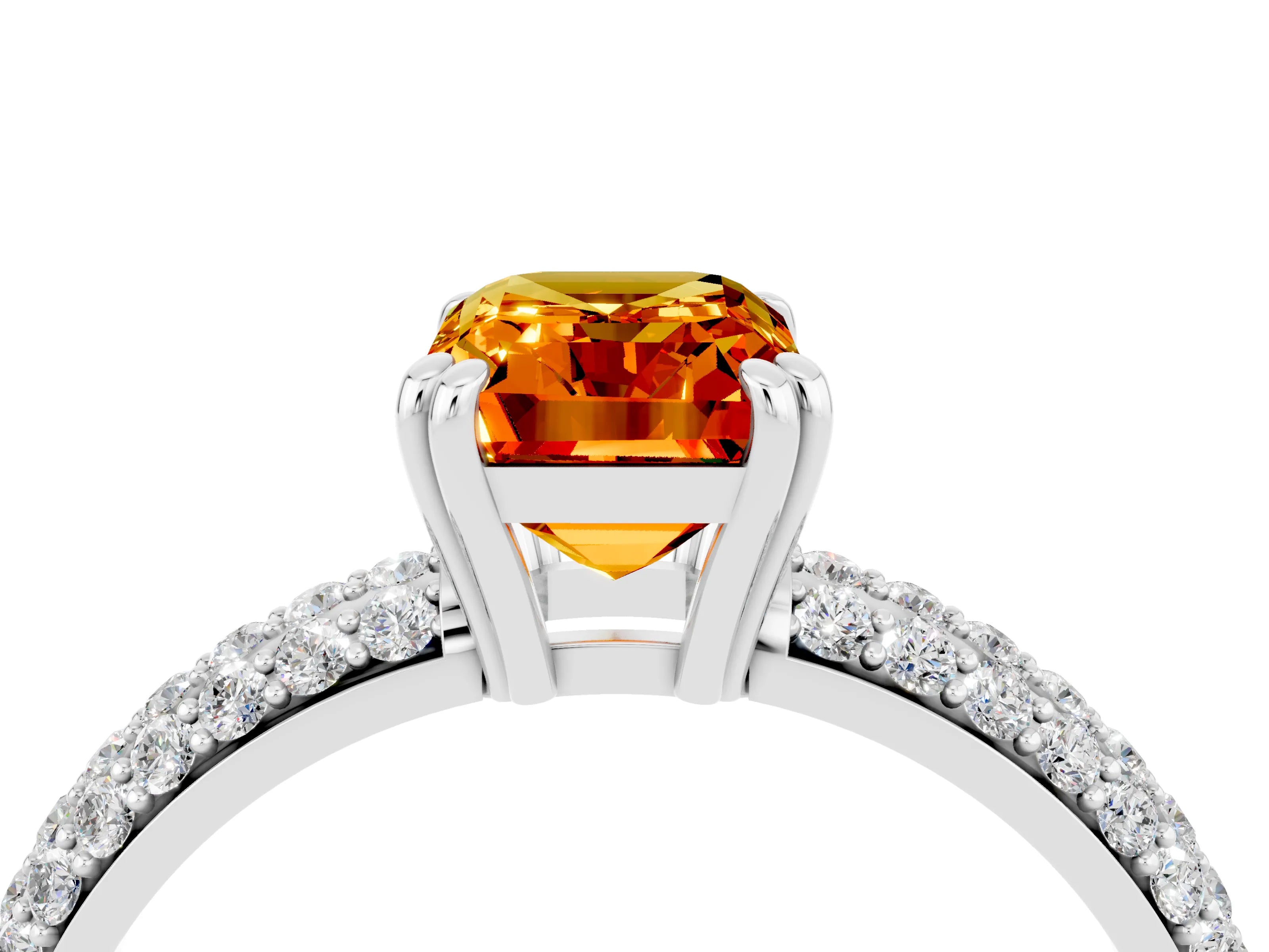 White gold Emerald Cut Cut Diamond Milgrain Marquise Band with Prong Setting_4