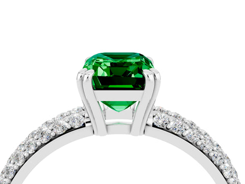 White gold Emerald Cut Cut Diamond Milgrain Marquise Band with Prong Setting_4