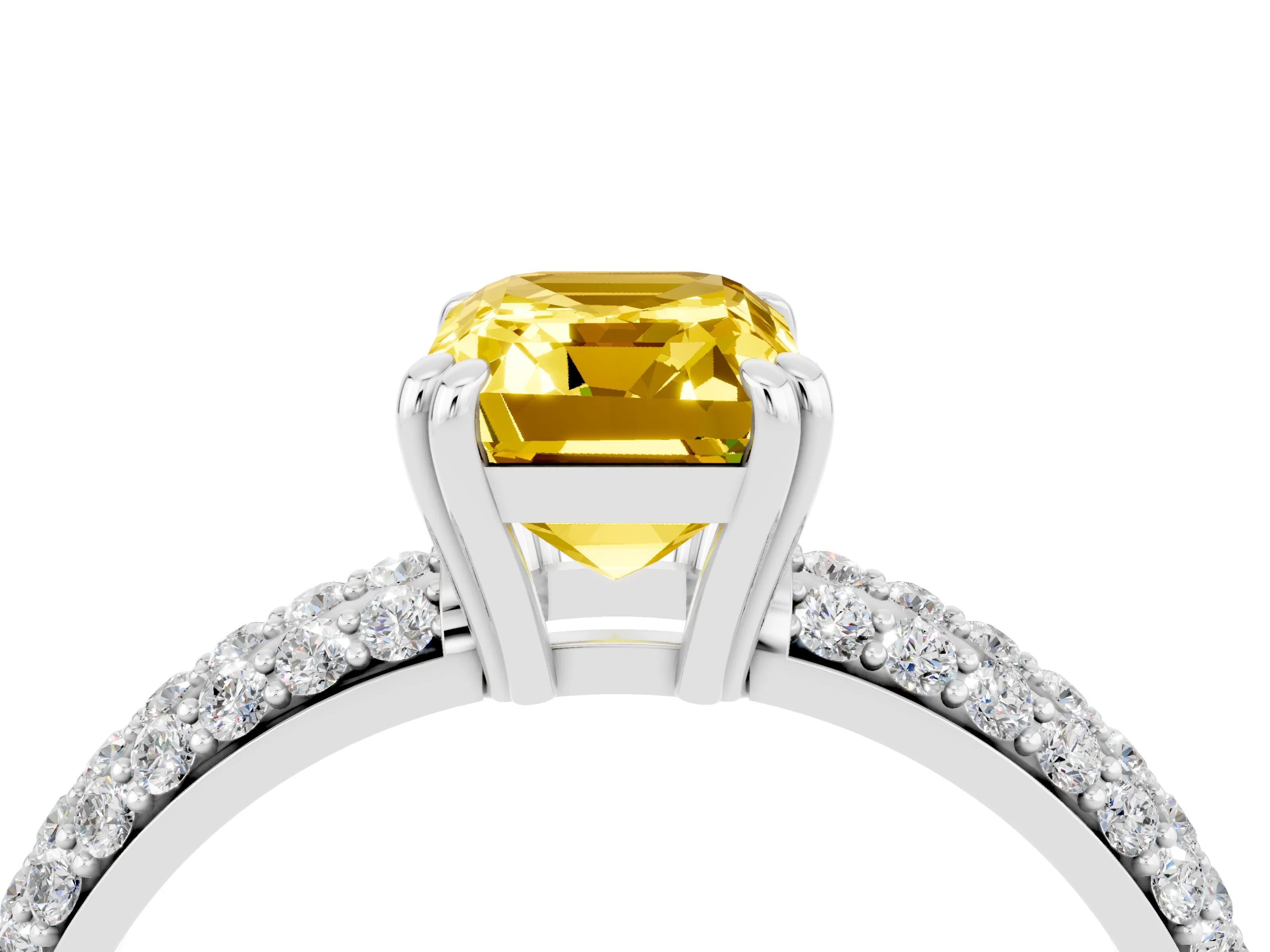 White gold Emerald Cut Cut Diamond Milgrain Marquise Band with Prong Setting_4