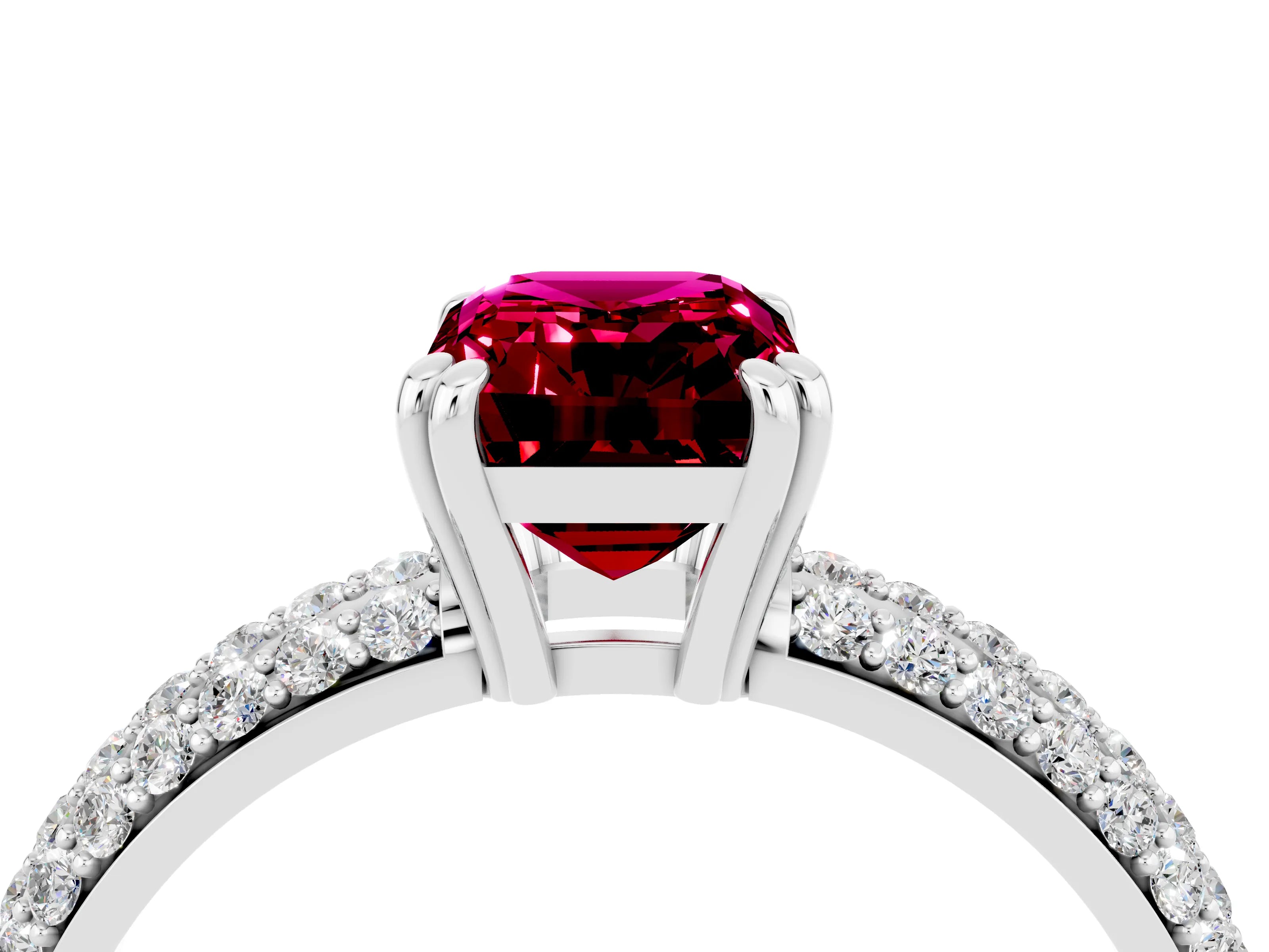 White gold Emerald Cut Cut Diamond Milgrain Marquise Band with Prong Setting_4