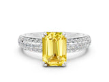 White gold Emerald Cut Cut Diamond Milgrain Marquise Band with Prong Setting