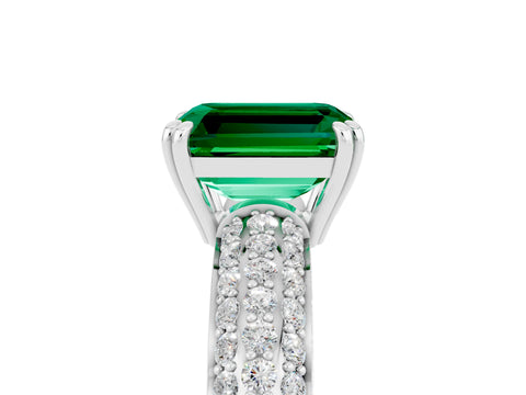 White gold Emerald Cut Cut Diamond Milgrain Marquise Band with Prong Setting_5