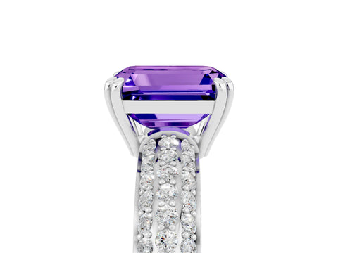 White gold Emerald Cut Cut Diamond Milgrain Marquise Band with Prong Setting_5