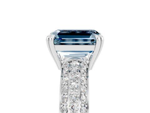 White gold Emerald Cut Cut Diamond Milgrain Marquise Band with Prong Setting_5