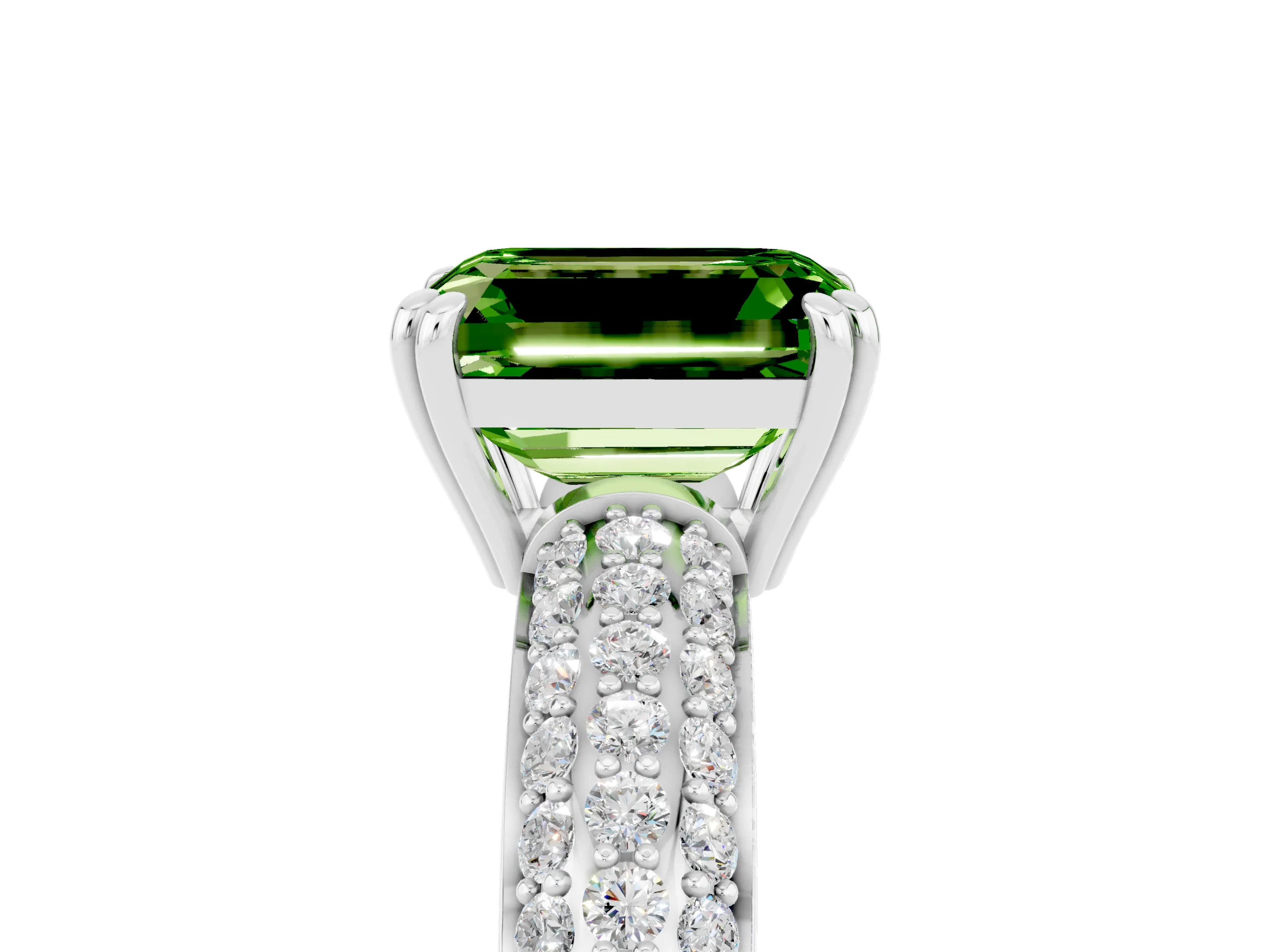 White gold Emerald Cut Cut Diamond Milgrain Marquise Band with Prong Setting_5