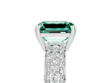 White gold Emerald Cut Cut Diamond Milgrain Marquise Band with Prong Setting_5