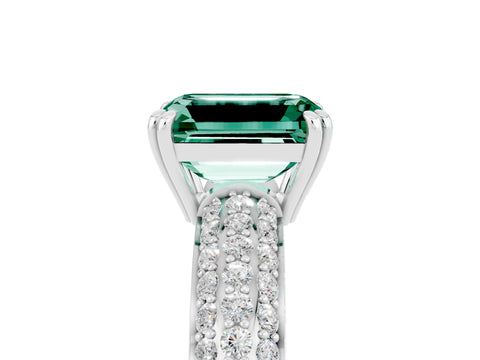 White gold Emerald Cut Cut Diamond Milgrain Marquise Band with Prong Setting_5