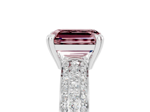 White gold Emerald Cut Cut Diamond Milgrain Marquise Band with Prong Setting_5