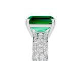 White gold Emerald Cut Cut Diamond Milgrain Marquise Band with Prong Setting_5