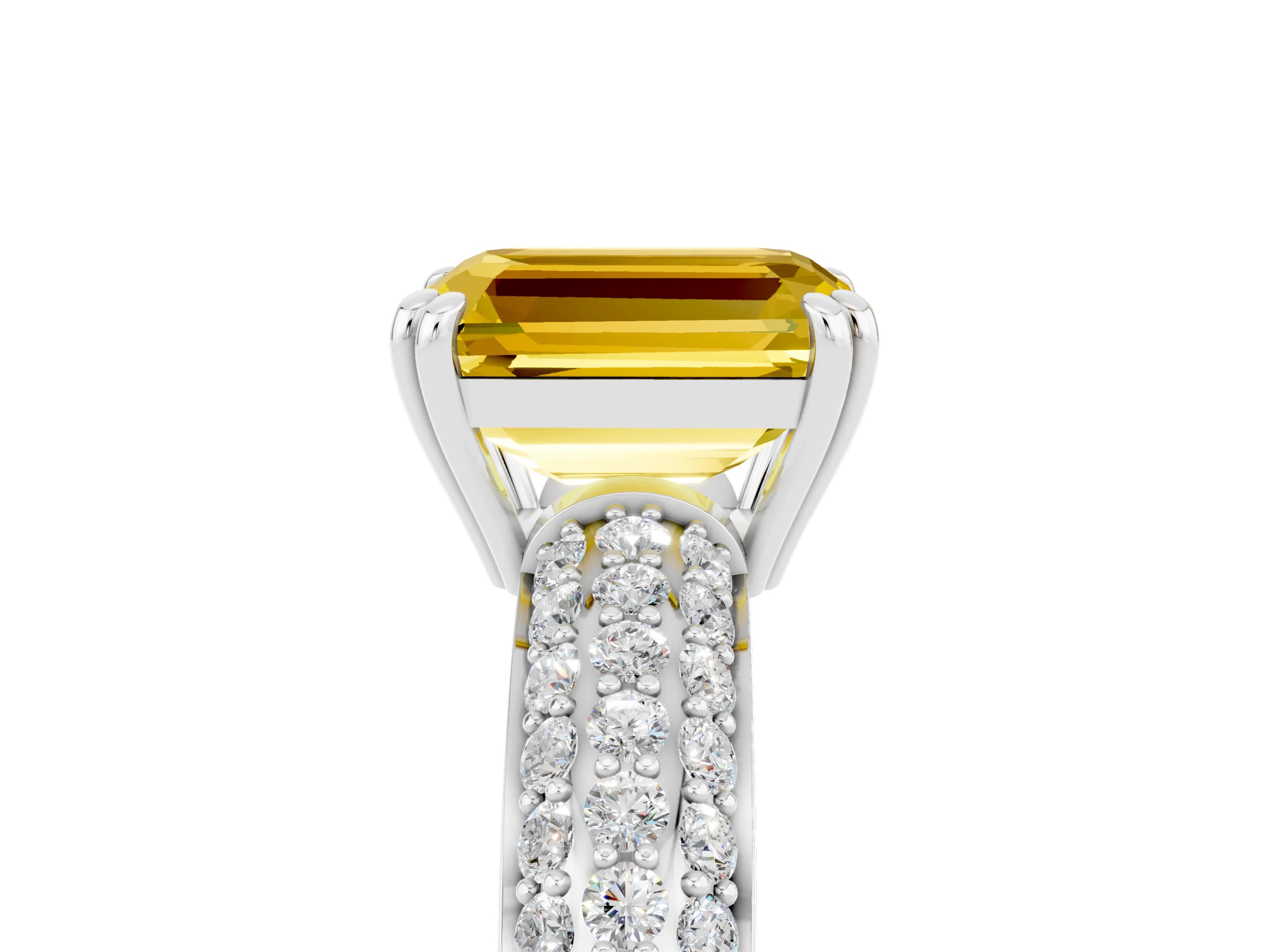 White gold Emerald Cut Cut Diamond Milgrain Marquise Band with Prong Setting_5