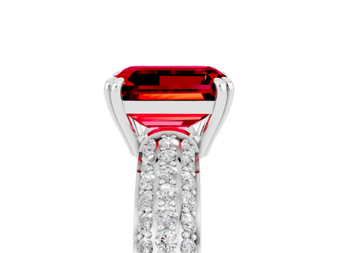White gold Emerald Cut Cut Diamond Milgrain Marquise Band with Prong Setting_5