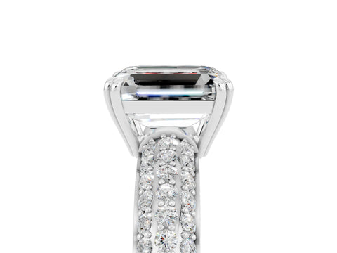 White gold Emerald Cut Cut Diamond Milgrain Marquise Band with Prong Setting_5