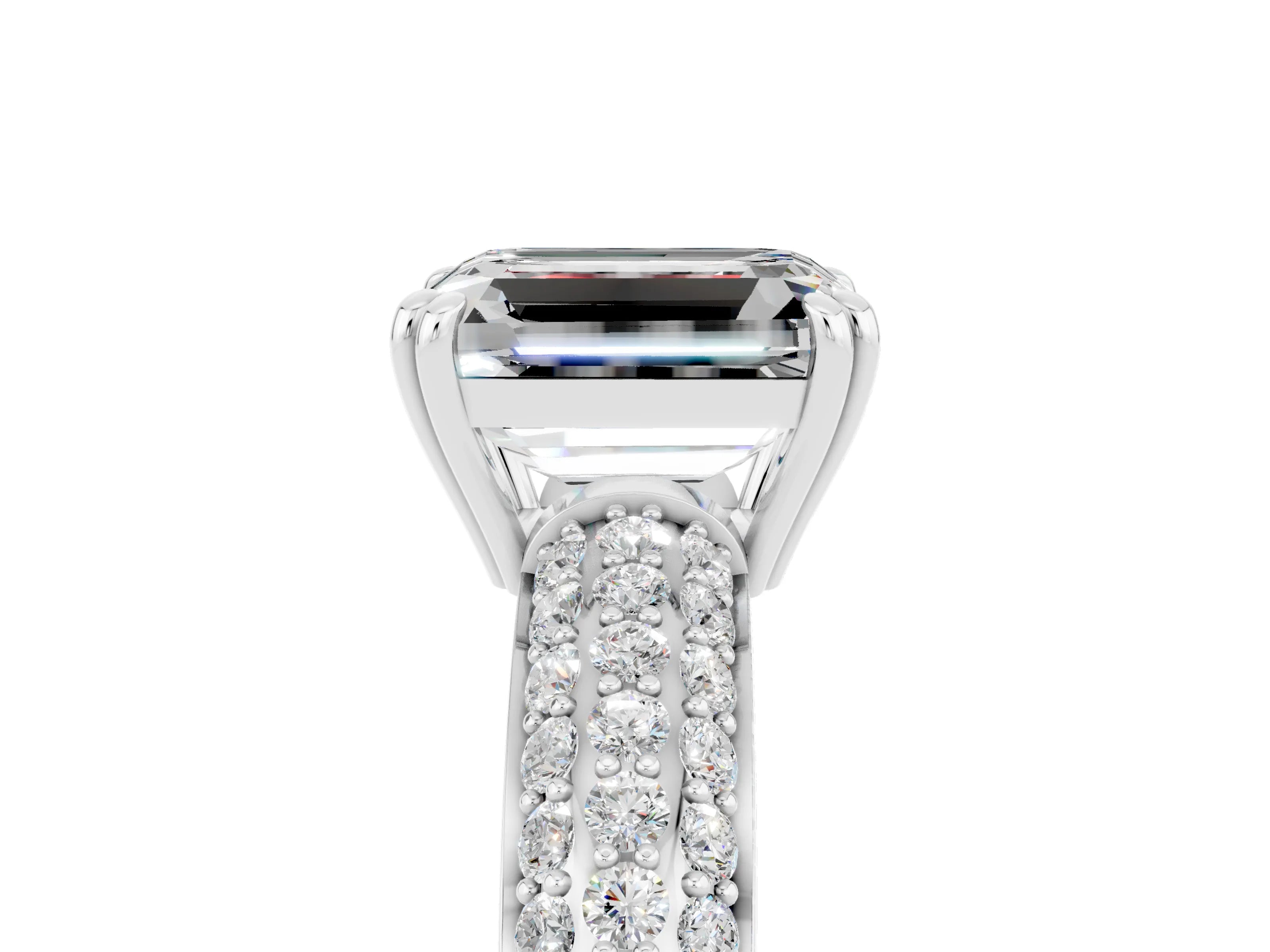 White gold Emerald Cut Cut Diamond Milgrain Marquise Band with Prong Setting_5