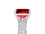White gold Emerald Cut Cut Diamond Milgrain Marquise Band with Prong Setting_5