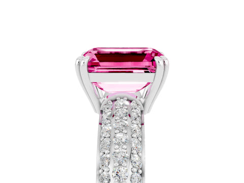 White gold Emerald Cut Cut Diamond Milgrain Marquise Band with Prong Setting_5