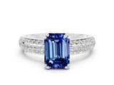 White gold Emerald Cut Cut Diamond Milgrain Marquise Band with Prong Setting