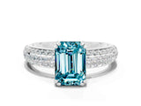 White gold Emerald Cut Cut Diamond Milgrain Marquise Band with Prong Setting