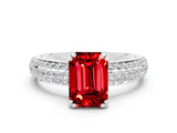 White gold Emerald Cut Cut Diamond Milgrain Marquise Band with Prong Setting
