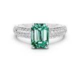 White gold Emerald Cut Cut Diamond Milgrain Marquise Band with Prong Setting