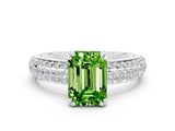 White gold Emerald Cut Cut Diamond Milgrain Marquise Band with Prong Setting