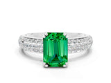 White gold Emerald Cut Cut Diamond Milgrain Marquise Band with Prong Setting