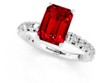 White gold Emerald Cut Cut Diamond Pavé Band with Four-Prong Setting_1