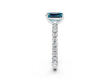 White gold Emerald Cut Cut Diamond Pavé Band with Four-Prong Setting_2