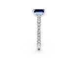 White gold Emerald Cut Cut Diamond Pavé Band with Four-Prong Setting_2