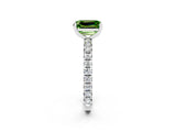 White gold Emerald Cut Cut Diamond Pavé Band with Four-Prong Setting_2