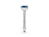 White gold Emerald Cut Cut Diamond Pavé Band with Four-Prong Setting_2