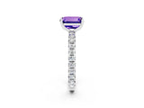 White gold Emerald Cut Cut Diamond Pavé Band with Four-Prong Setting_2