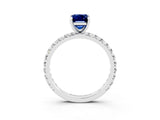 White gold Emerald Cut Cut Diamond Pavé Band with Four-Prong Setting_3