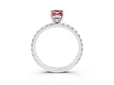White gold Emerald Cut Cut Diamond Pavé Band with Four-Prong Setting_3
