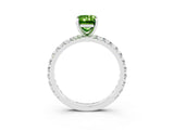 White gold Emerald Cut Cut Diamond Pavé Band with Four-Prong Setting_3