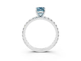 White gold Emerald Cut Cut Diamond Pavé Band with Four-Prong Setting_3