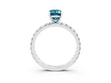 White gold Emerald Cut Cut Diamond Pavé Band with Four-Prong Setting_3