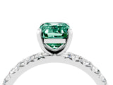 White gold Emerald Cut Cut Diamond Pavé Band with Four-Prong Setting_4