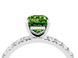 White gold Emerald Cut Cut Diamond Pavé Band with Four-Prong Setting_4