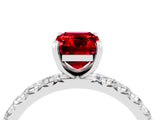 White gold Emerald Cut Cut Diamond Pavé Band with Four-Prong Setting_4