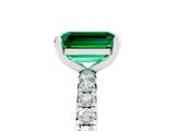 White gold Emerald Cut Cut Diamond Pavé Band with Four-Prong Setting_5