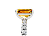 White gold Emerald Cut Cut Diamond Pavé Band with Four-Prong Setting_5