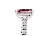 White gold Emerald Cut Cut Diamond Pavé Band with Four-Prong Setting_5