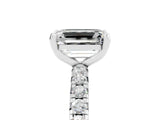 White gold Emerald Cut Cut Diamond Pavé Band with Four-Prong Setting_5