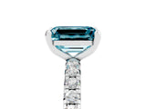 White gold Emerald Cut Cut Diamond Pavé Band with Four-Prong Setting_5