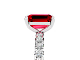 White gold Emerald Cut Cut Diamond Pavé Band with Four-Prong Setting_5