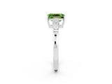 White gold Emerald Cut Cut Diamond Ring with Tapered Baguette Side Stones in Four-Prong Setting_2