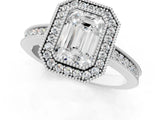 White gold Emerald Cut Cut Halo Pavé Diamond Ring_14