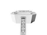 White gold Emerald Cut Cut Halo Pavé Diamond Ring_18