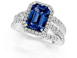 White gold Emerald Cut Cut Halo Split Shank Prong Setting Ring_13